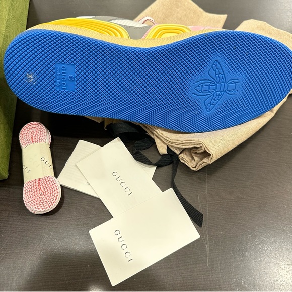 Gucci Women's Basket Lace Up Low Top Sneakers Size 8.5 New - Picture 7 of 15